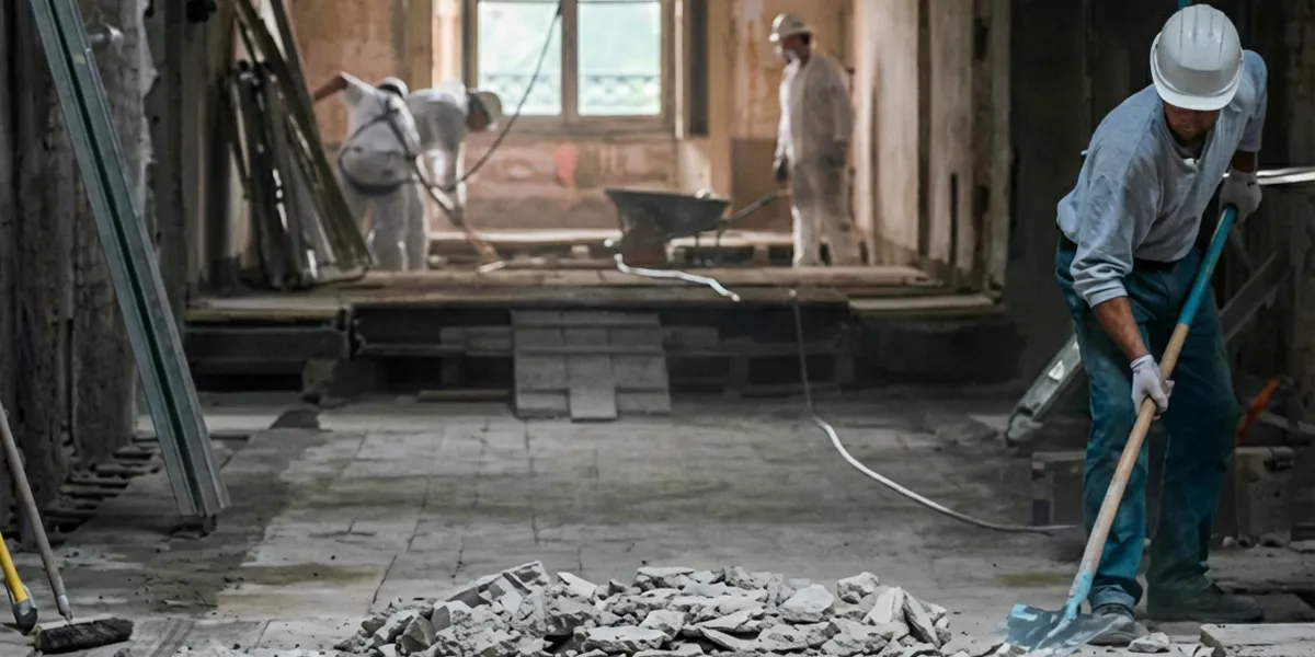 fire damage restoration professionals performing structural cleanup and restoration after a fire in Anaheim, CA